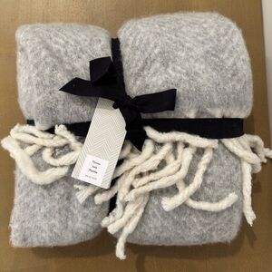West Elm Soft Gray Wool Throw